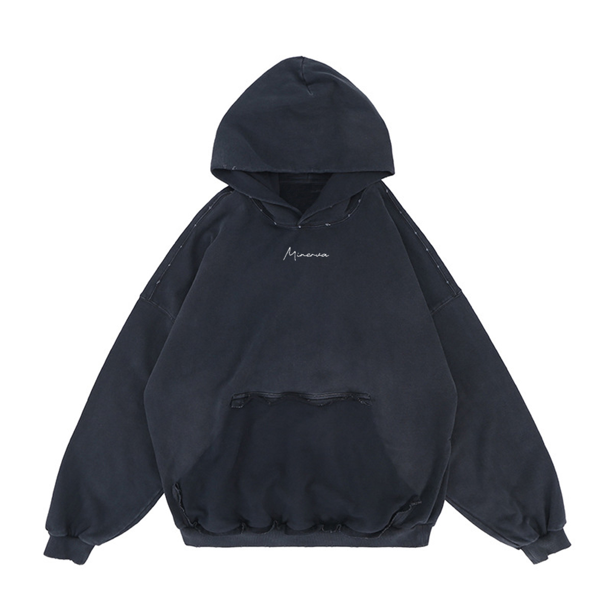 Minerva Distressed Pocket Hoodie