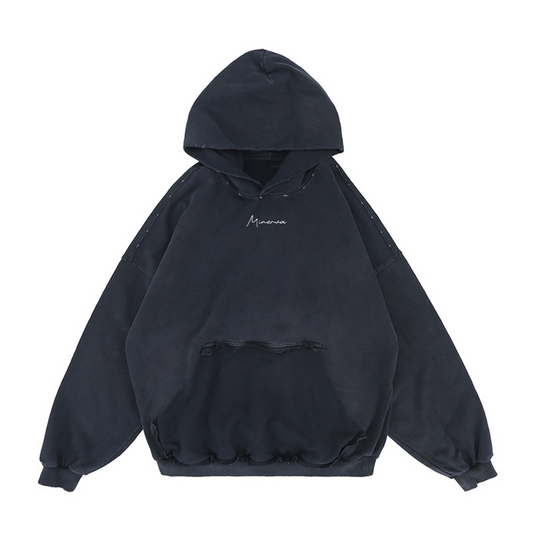 Minerva Distressed Pocket Hoodie