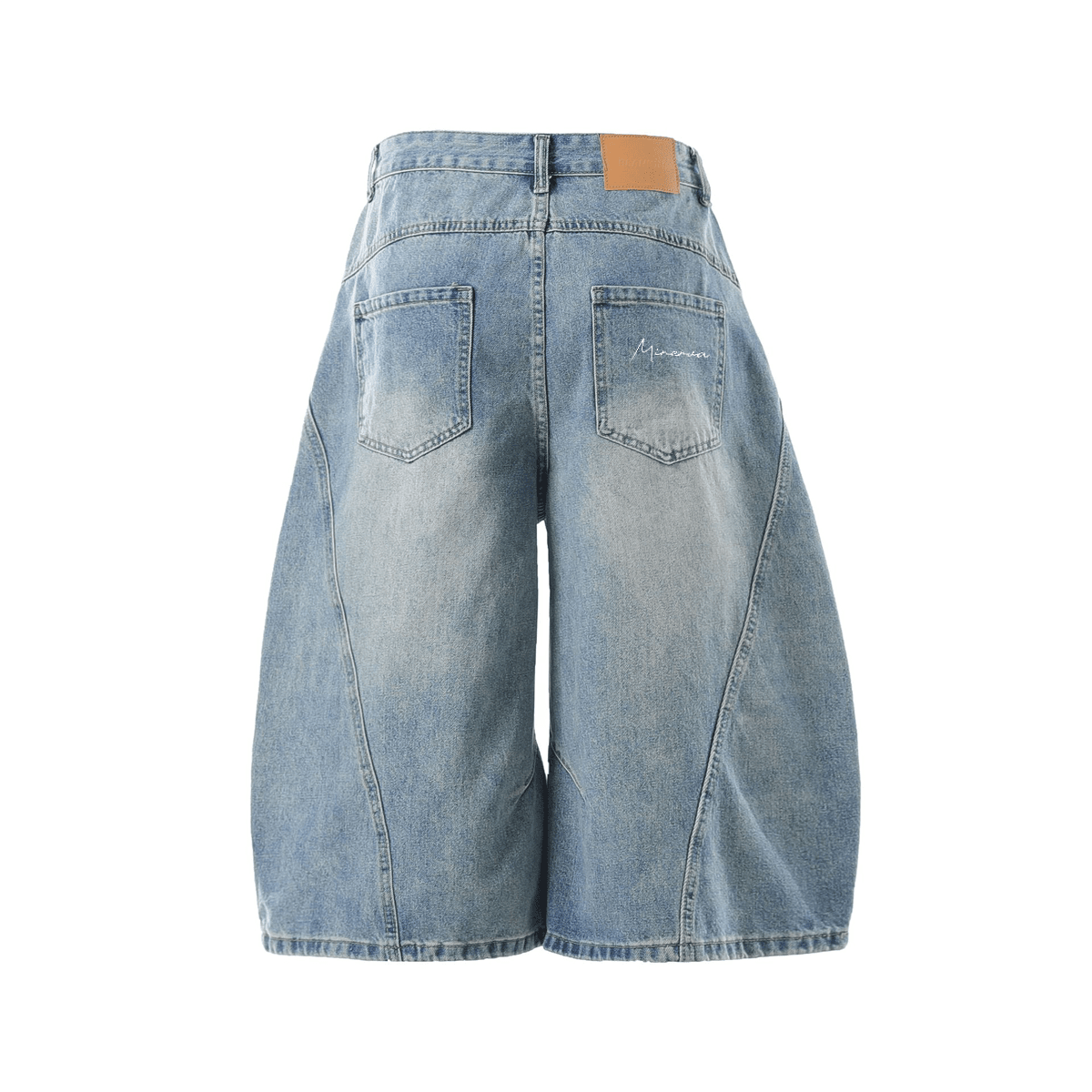 Minerva Curved Denim Shorts