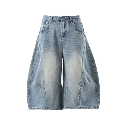 Minerva Curved Denim Shorts