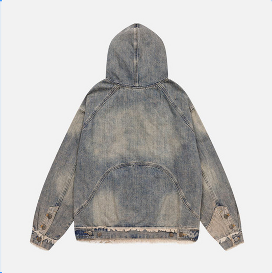 Minerva Fuzzy Denim Hoodie