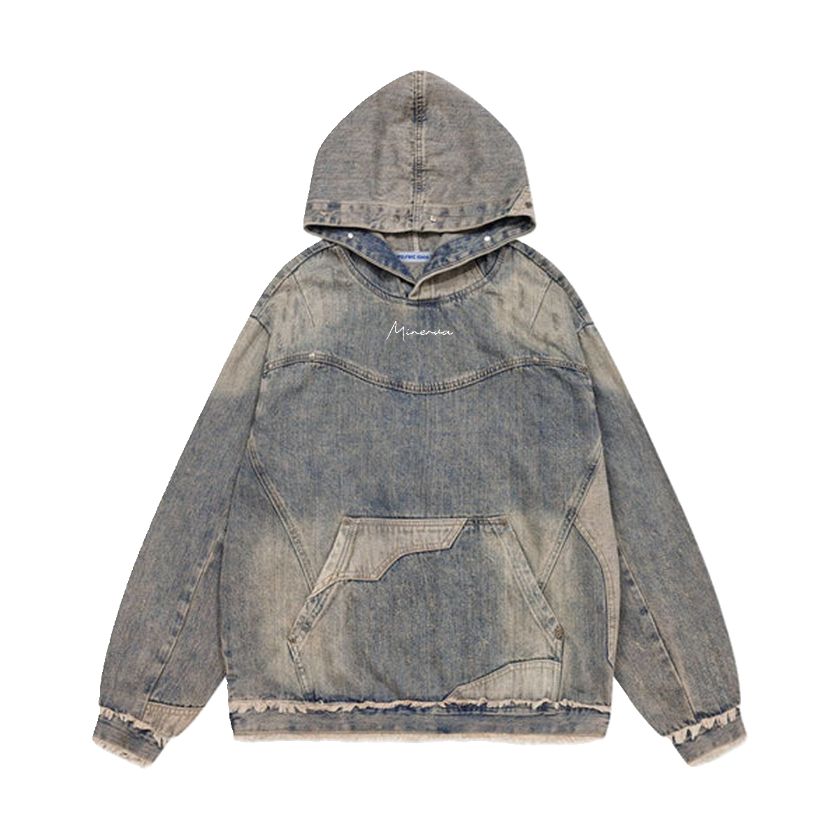 Minerva Fuzzy Denim Hoodie