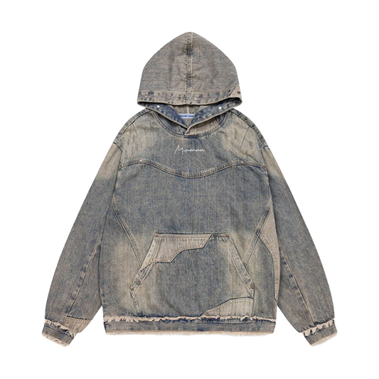 Minerva Fuzzy Denim Hoodie